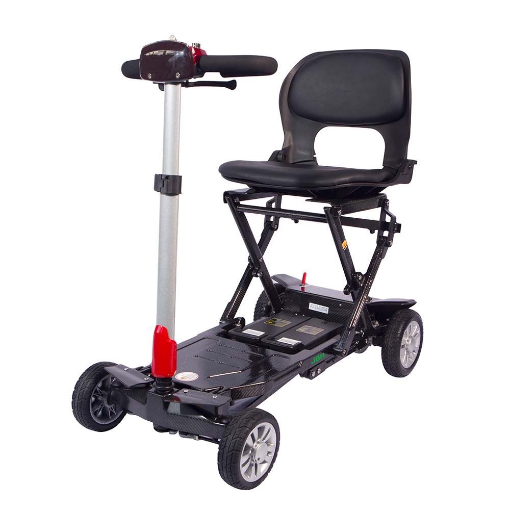 JBH Röd kolfiber vikbar mobilitetsscooter FBC01